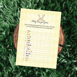 Convites Jogo de Imagens Emoji do Bebê de Argyle Amarelo Ta