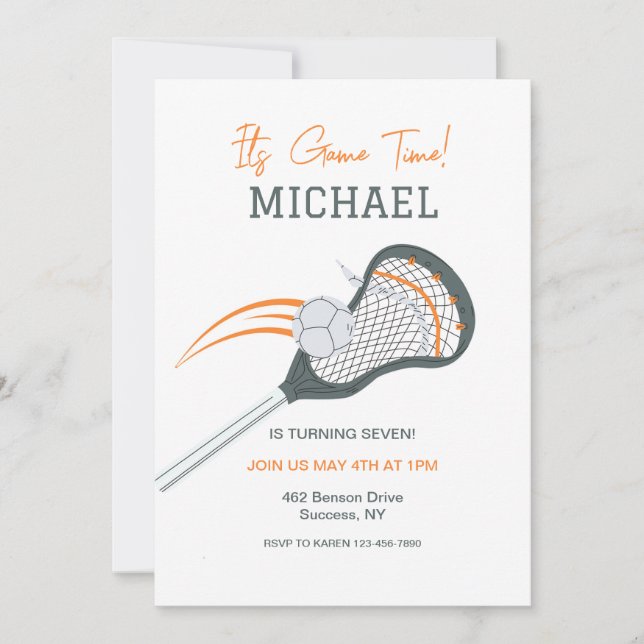 Convites Jogo de Lacrosse (Frente)