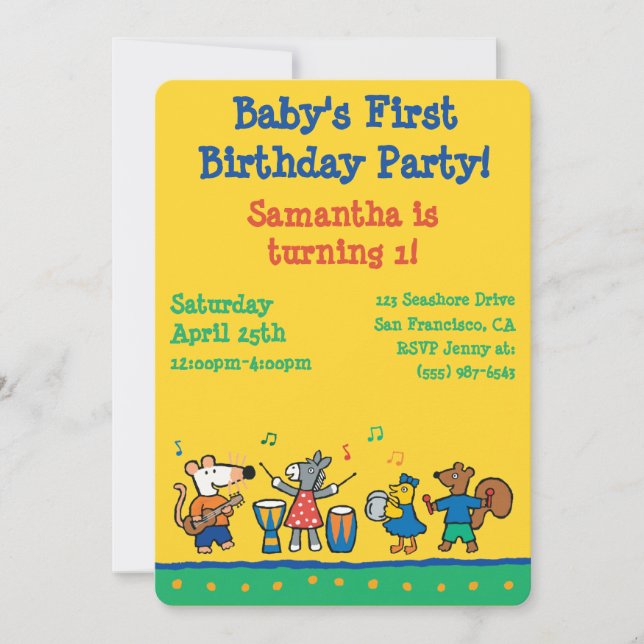 Convites Jogo de Maisy e de amigos na banda (Frente)