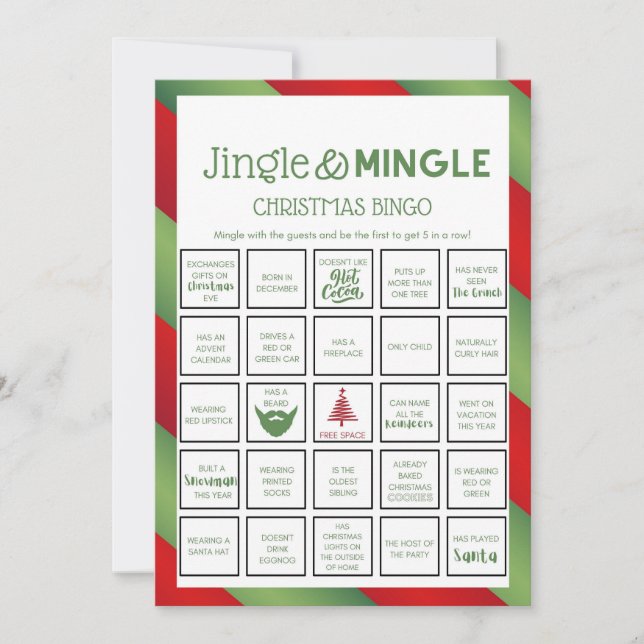 Convites Jogo de Natal - Não Editável - (Frente)