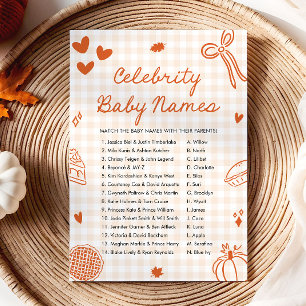 Convites Jogo de Nomes de Bebês de Celebridades Desenhados