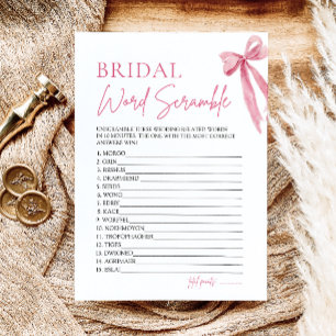 Convites Jogo de Palavra Bridal de Arco Rosa Elegante