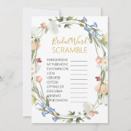 Convites Jogo de Palavras Bridas de Flores Selvagens