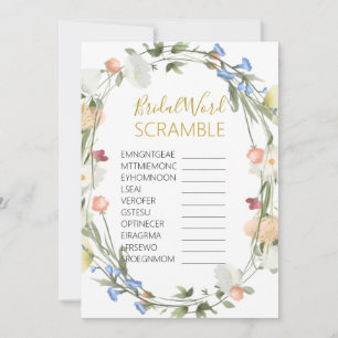 Convites Jogo de Palavras Bridas de Flores Selvagens
