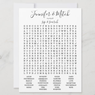 Convites Jogo de Pesquisa do Word de recepção de casamento,