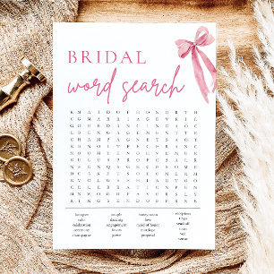 Convites Jogo de Pesquisa do Word para Chá de panela Rosa B