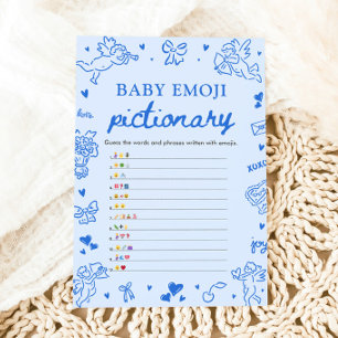 Convites Jogo de Pictionary de Emoji de Bebê Desenhado à Mã
