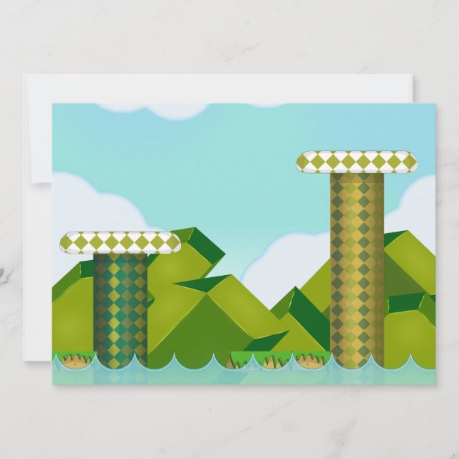 Convites Jogo de Plataforma Retro (Frente)