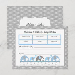 Convites Jogo de previsão do Chá de fraldas de elefantes 