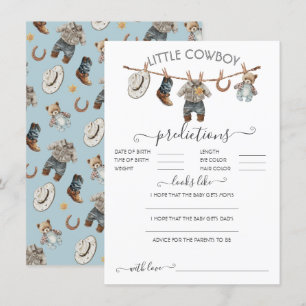 Convites Jogo de Previsões de Bebês do Cowboy Clothesline