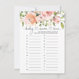 Convites Jogo de Raça do Nome do Bebê, Jogo de Chá de frald