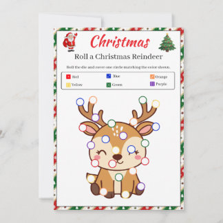 Convites Jogo de Renas de Natal | Jogo de Dados de Feriado