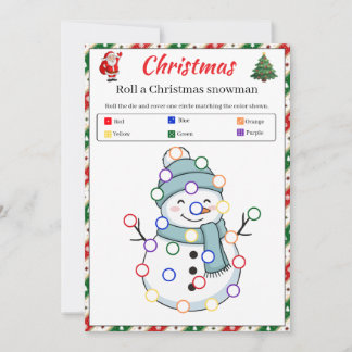 Convites Jogo de Rolar um Boneco de Neve de Natal | Jogo de