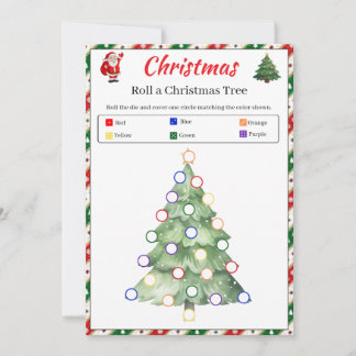 Convites Jogo de Rolar uma Árvore de Natal | Jogo de Dados