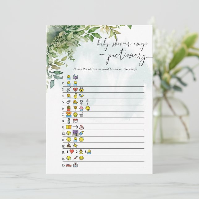 Convites Jogo de Teste de Imagem de Ditos do chá de fraldas (Em pé/Frente)