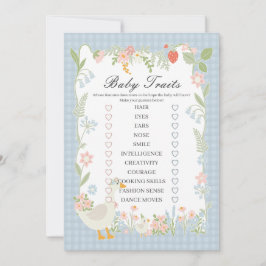 Convites Jogo de Traços de Bebê Gingham Floral Gingham Bobo