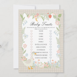 Convites Jogo de Traços de Beigre Gingham Floral Gingham Bo