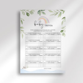 Convites Jogo de Trivia de Bebê Chuvada de Bebê da Arca de