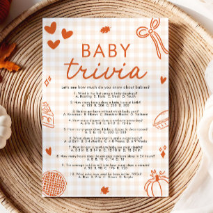 Convites Jogo de Trivia de Bebê de Chuvas de Outono Desenha