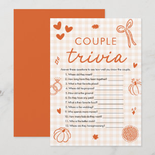 Convites Jogo de Trivia de Casal de Arco de Outono Laranja