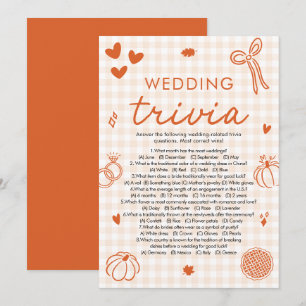 Convites Jogo de Trivia de Casamento de Outono Laranja para