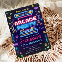 Jogo De Vídeo Do Arcade Party Glow Neon No Anivers