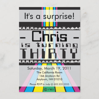 Convites Jogo de Vídeo Retroativo 30º Aniversário