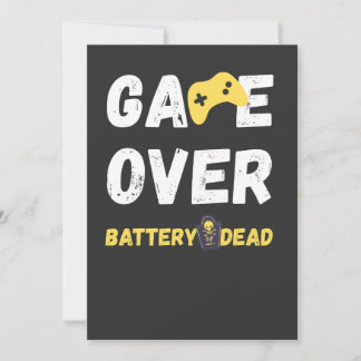 Convites Jogo Divertido Acabou Bateria Descarregada Arte