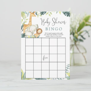 Convites Jogo do bingo chá de fraldas dos animais Safari