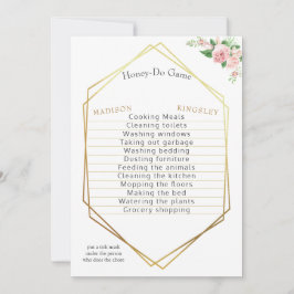 Convites Jogo do chá de casamento Belo Elegante Floral Rosa