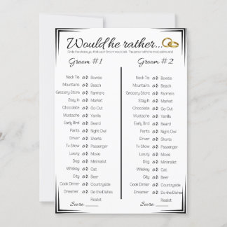 Convites Jogo Do Chá de casamento gay, Ele Quer Preferencia