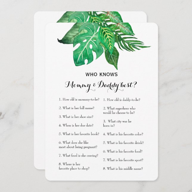 Convites Jogo do Chá de fraldas do lado duplo 2 - Conselhos (Frente/Verso)