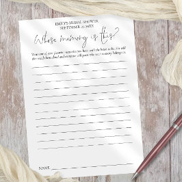 Convites Jogo do chá de panela cuja placa branca preta de m