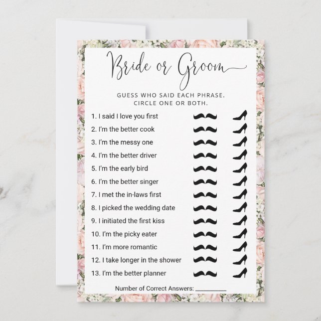 Convites Jogo do chá de panela que conhece melhor o Casal? (Frente)