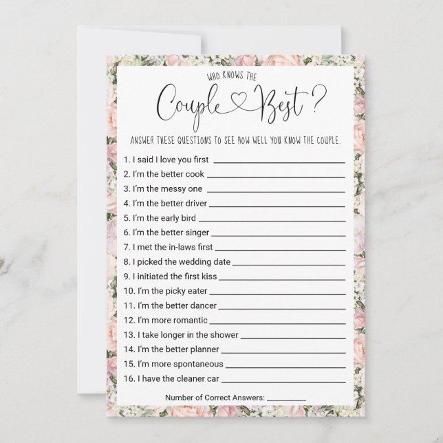 Convites Jogo do chá de panela que conhece melhor o Casal? (Frente)