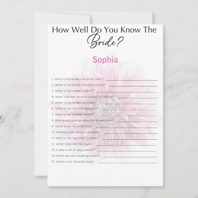 Convites Jogo Do chá de panela Você Conhece Bem A Noiva (Frente)