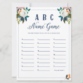 Convites Jogo do Chá do Nome do Bebê ABC