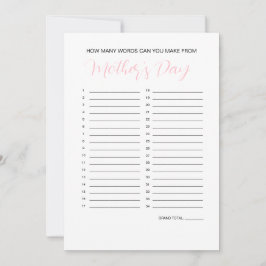 Convites Jogo do Dia de as mães Word Maker