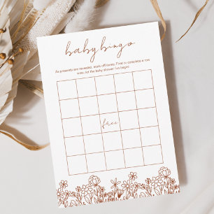 Convites Jogo do Jardim do Bingo Boho, Chá de fraldas de Fl