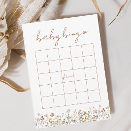 Convites Jogo do Jardim do Bingo Boho, Chá de fraldas de Fl