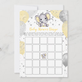 Convites Jogo Elefante Amarelo do chá de fraldas Bingo