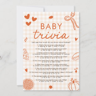 Convites Jogo Fall Hand Drawn Baby Trivia Game