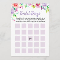 Jogo floral do Bingo da aguarela do chá de panela