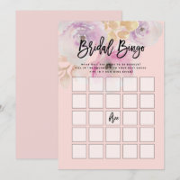 Jogo floral do Bingo do chá de panela da aguarela