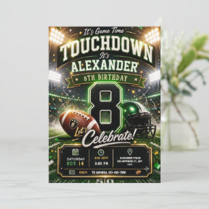 Convites Jogo Gay Esportes Touchdown Futebol 8º Aniversário