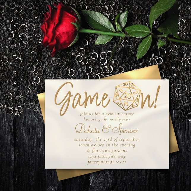 Convites Jogo Laranja D20 Ativado | Roleplayer PnP Gamer Di (Criador carregado)