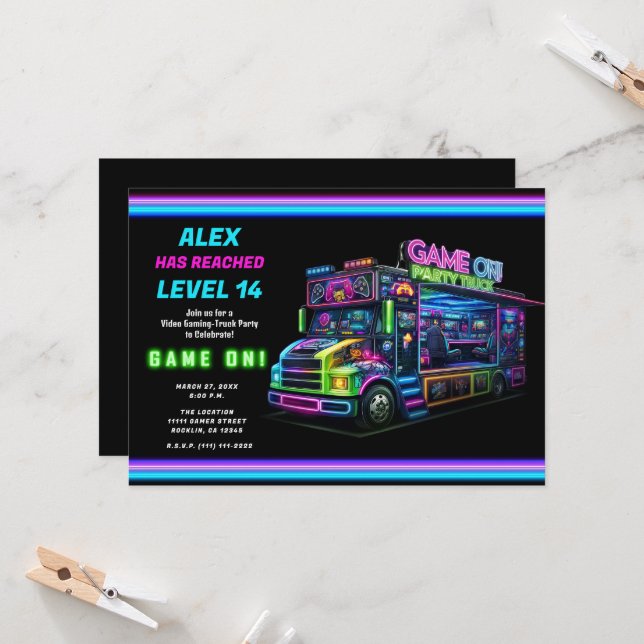 Convites Jogo ligado! Festa de Aniversário de Video Game no (Frente/Verso In Situ)