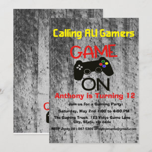 Convites JOGO LIGADO...Uma Festa de aniversário de videogam