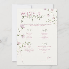 Convites Jogo Minimal Floral O que está na sua Bolsa