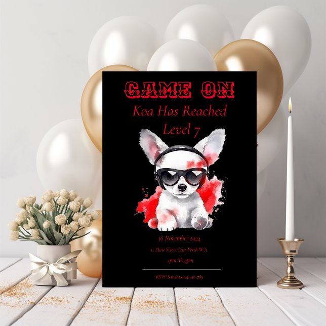 Convites Jogo No Aniversário, Próximo Nível, Gamming (Criador carregado)